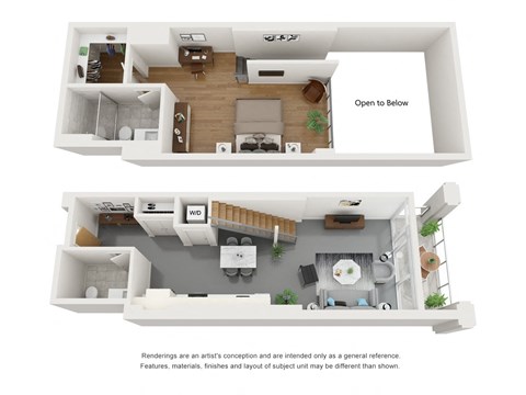 Floor plan for 1 bed, 1 bath, 1121 sqft
